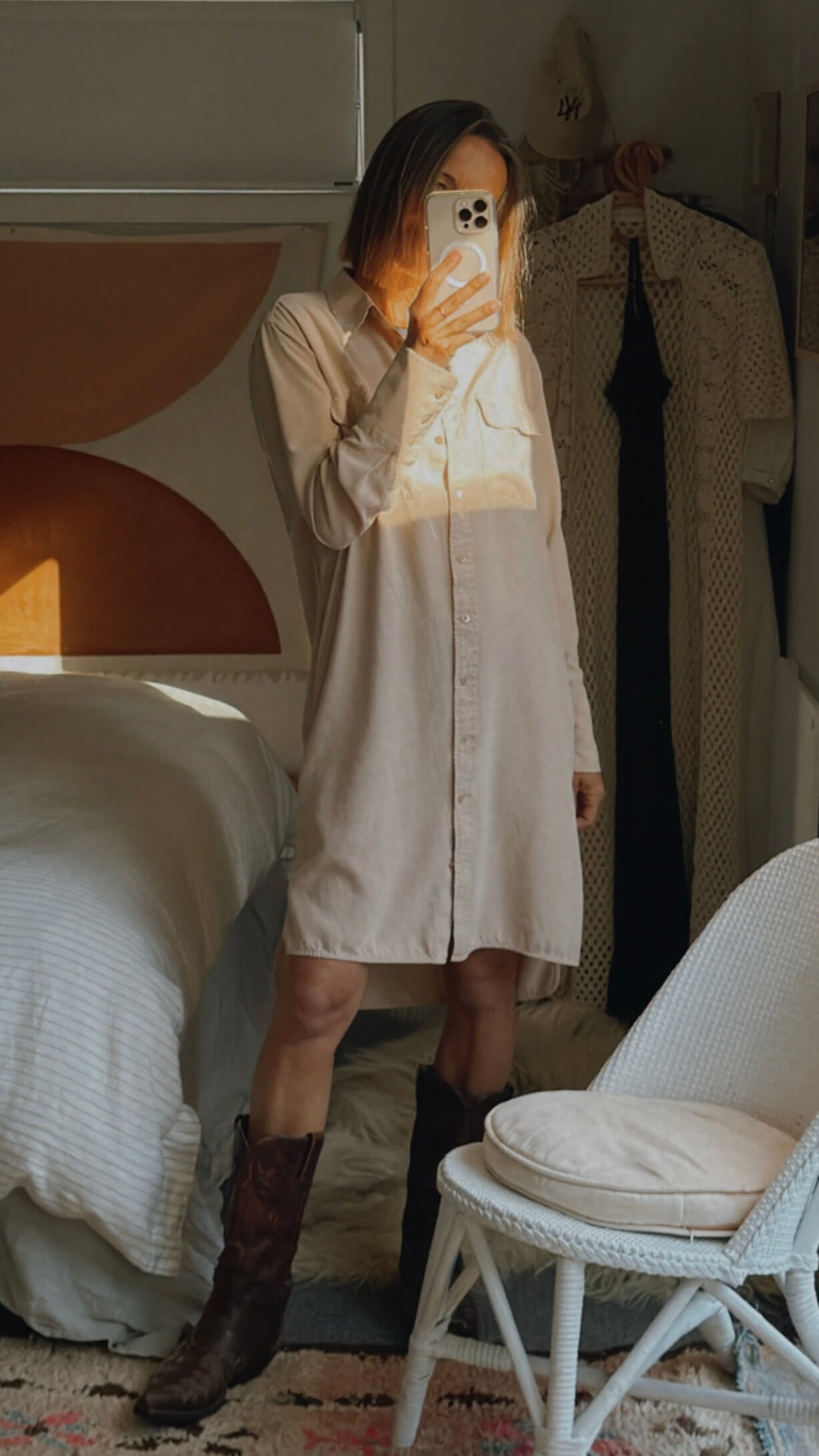 EQUIPMENT // Silk Shirt Dress // Blush // Small