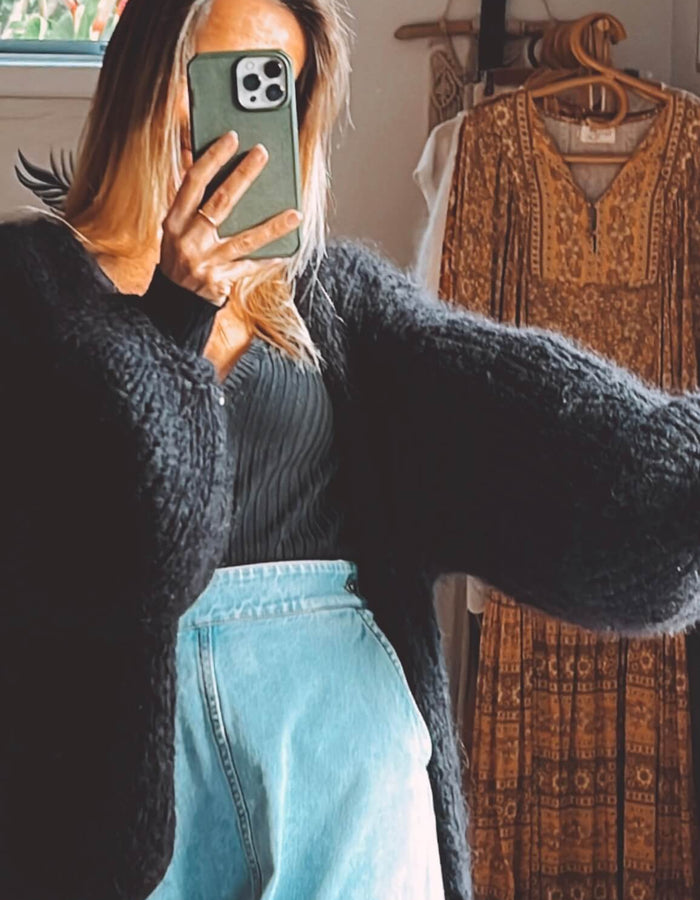 WORN + WILDER // Be Wilder // Mohair Cardi // Black