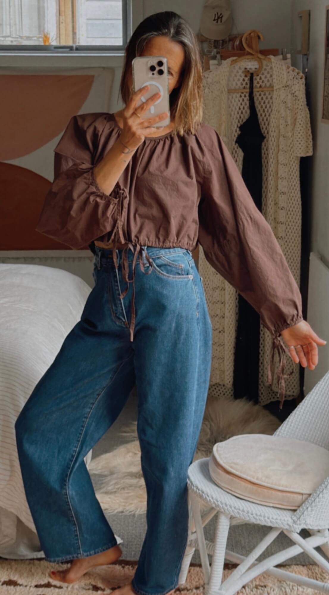 IDAĒ // Balloon Blouse // Chocolate // Size 8