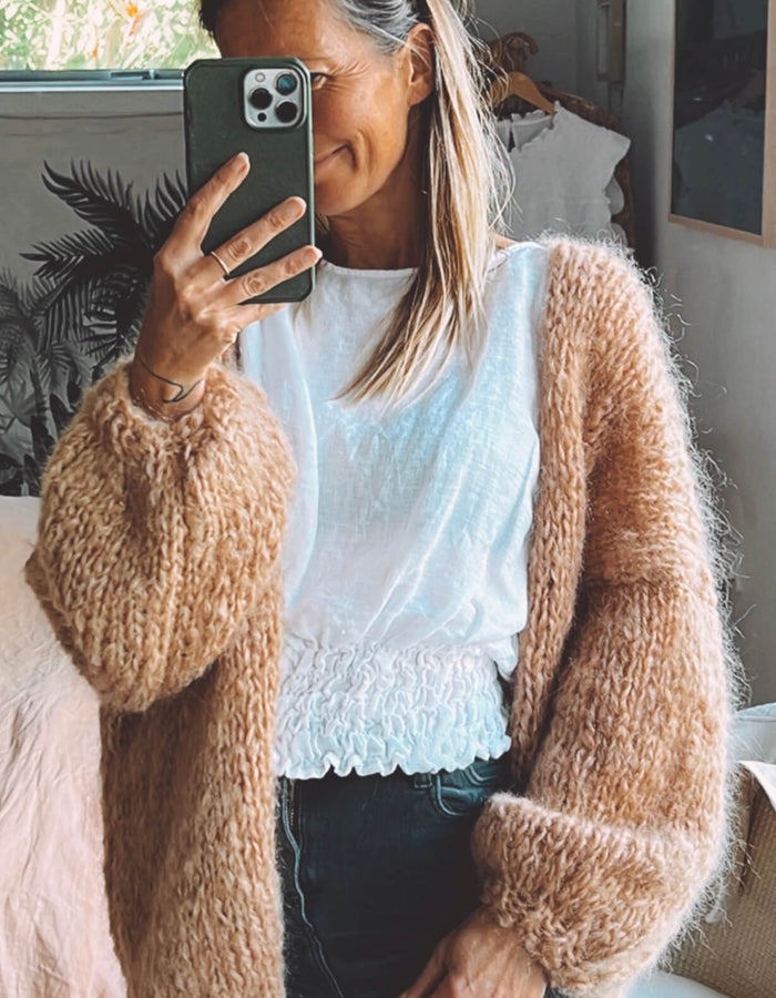 WORN + WILDER // Be Wilder // Mohair Cardi // Camel
