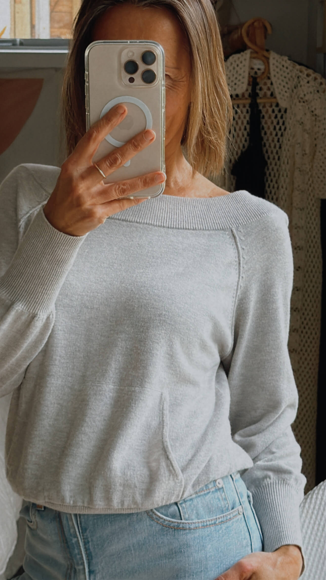 WITCHERY // Wool Blend Jersey // Grey // XXS