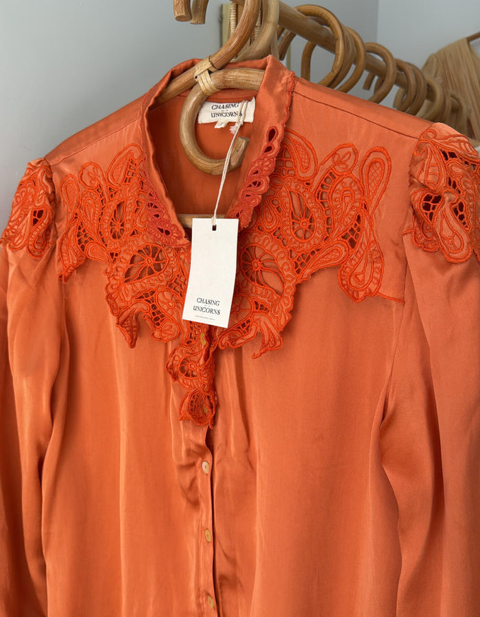 CHASING UNICORNS // Coral Silk Dress // BNWT // Large