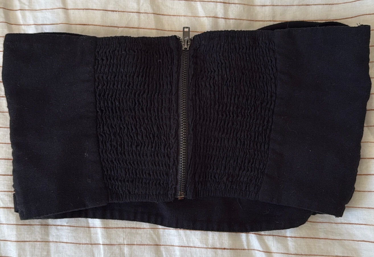 PRINCESS POLLY // Black Linen Bandeau // Size 8
