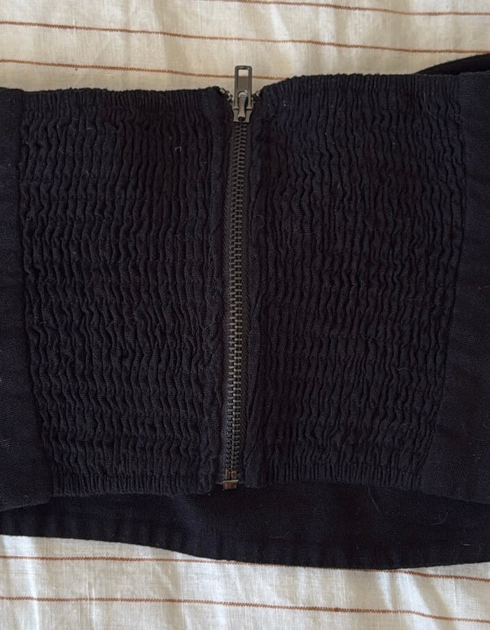 PRINCESS POLLY // Black Linen Bandeau // Size 8