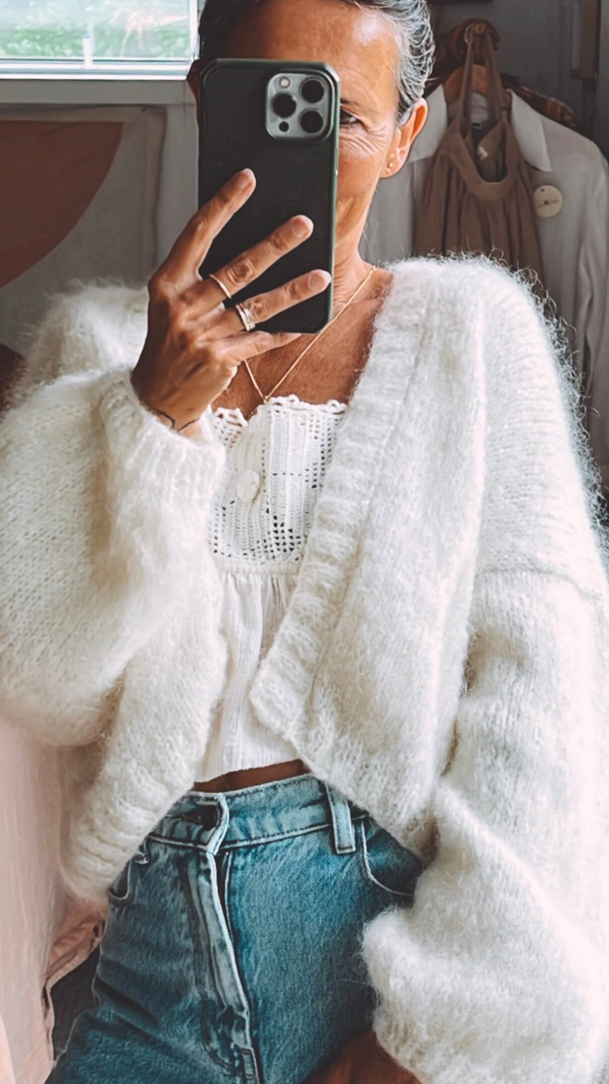 WORN + WILDER // The Cropped Cardi // Cream Mohair // Free Size