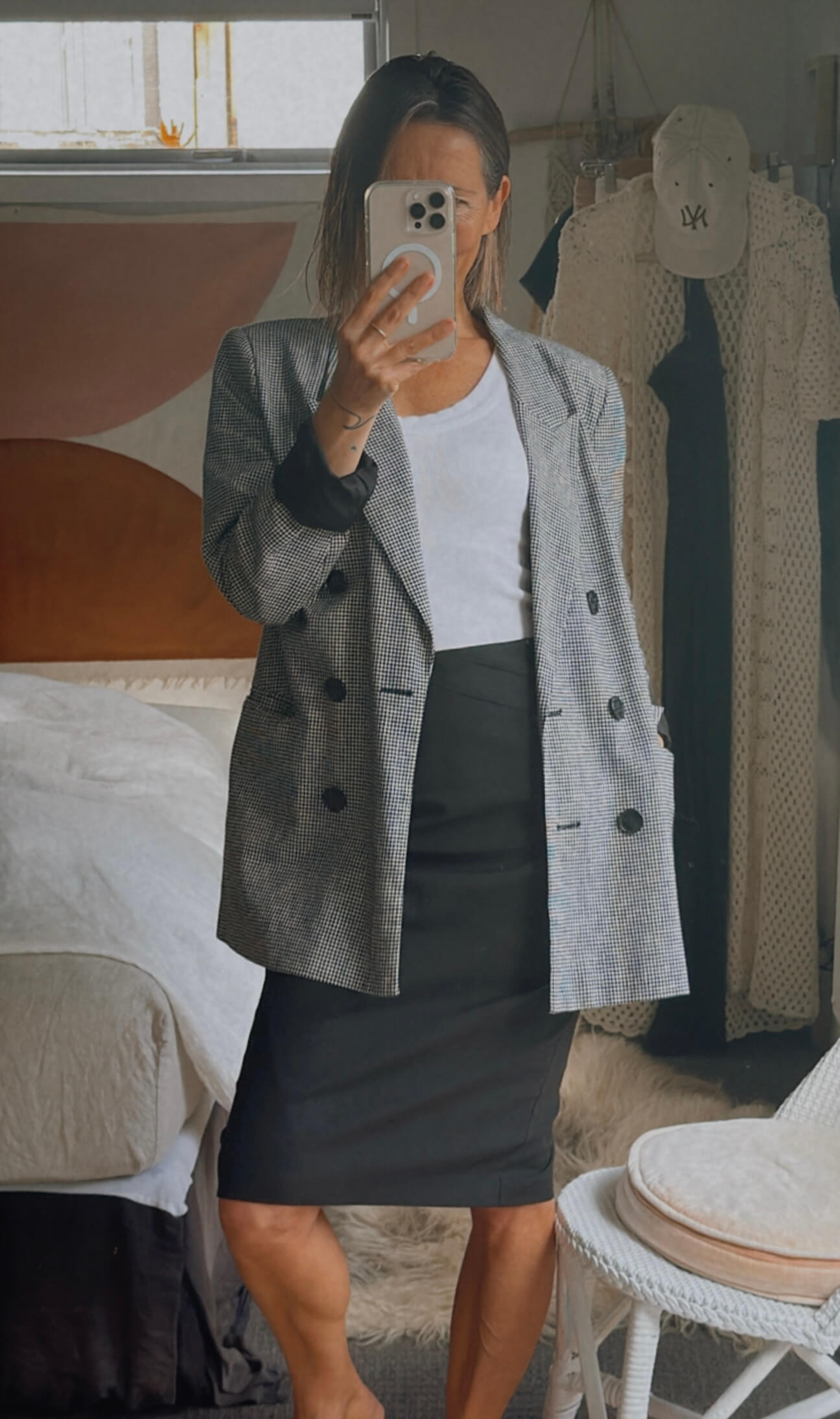 DECJUBA // Herringbone Blazer // Linen Blend // Size 10