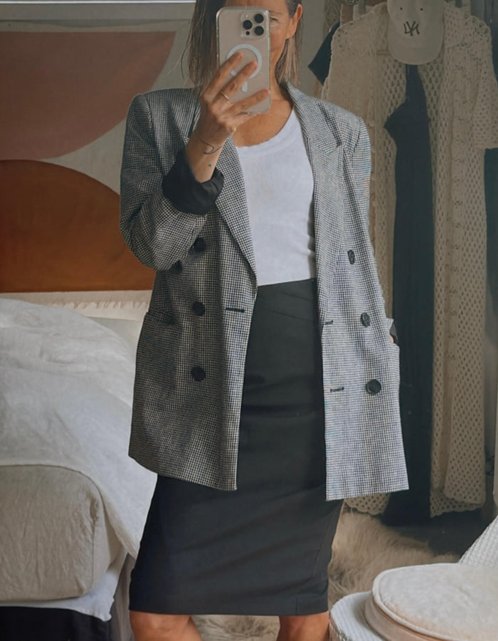 DECJUBA // Herringbone Blazer // Linen Blend // Size 10