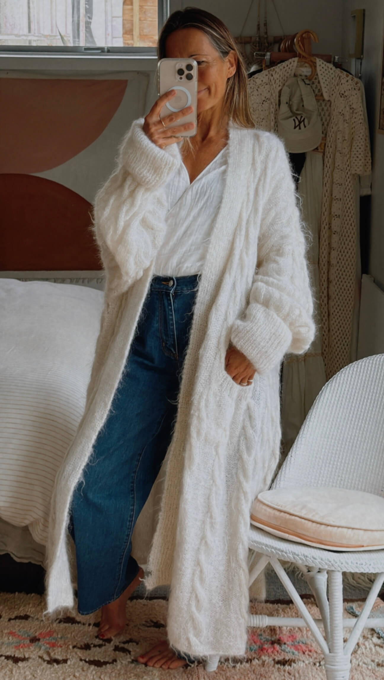VINTAGE // Maxi Woollen Cardi // Large