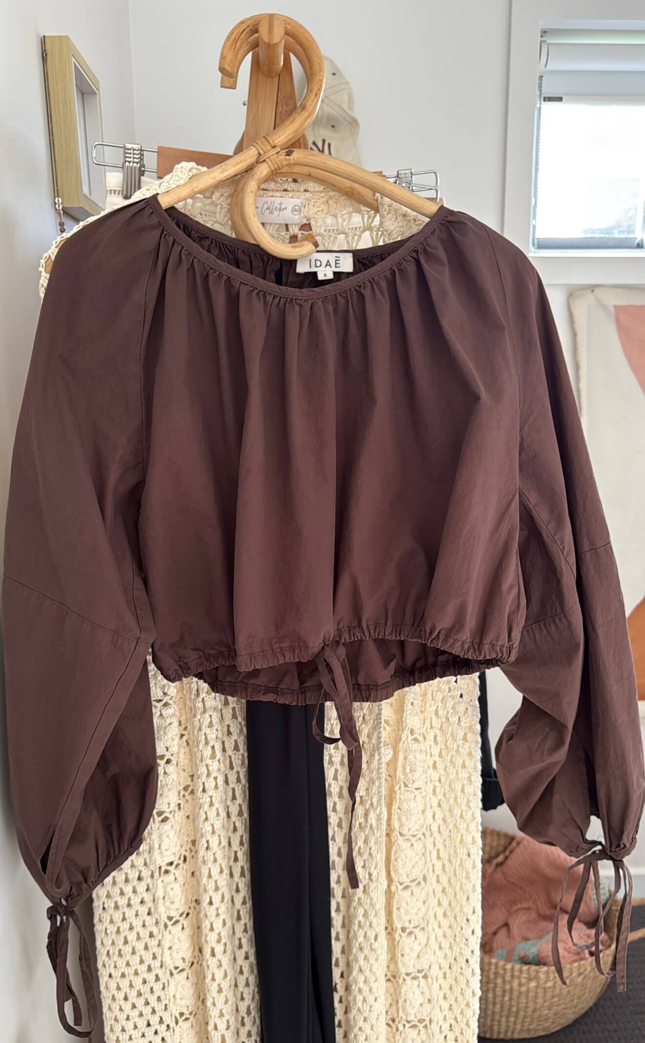 IDAĒ // Balloon Blouse // Chocolate // Size 8