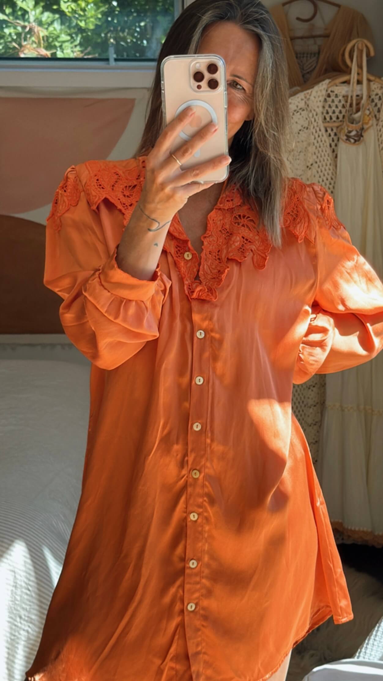 CHASING UNICORNS // Coral Silk Dress // BNWT // Large