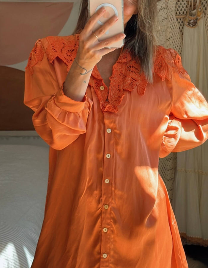 CHASING UNICORNS // Coral Silk Dress // BNWT // Large