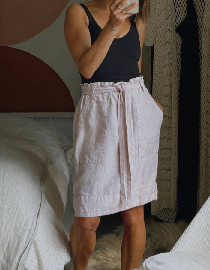 MAX // Linen Midi Skirt // Pale Pink // Size 8