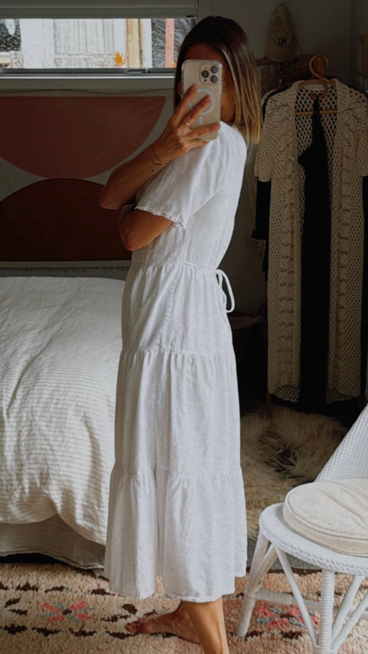 GLASSONS // Wrap Dress // White Cotton // Size 8