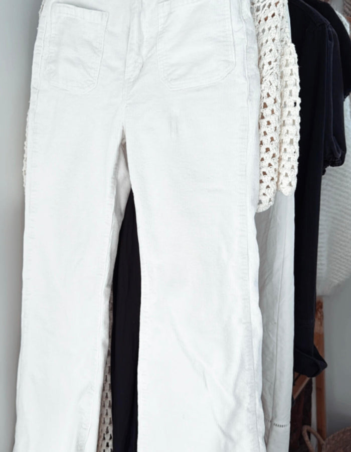 COTTON ON // White Cord Flare Jeans // Size 8