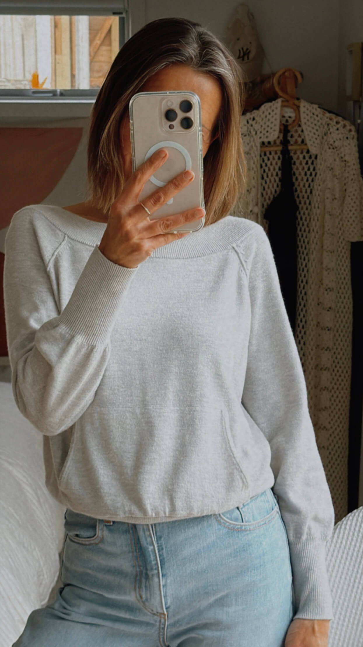 WITCHERY // Wool Blend Jersey // Grey // XXS