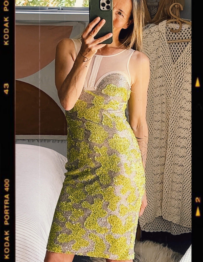 RACHEL GILBERT // Sequin Beaded Dress // Size 1 (8)