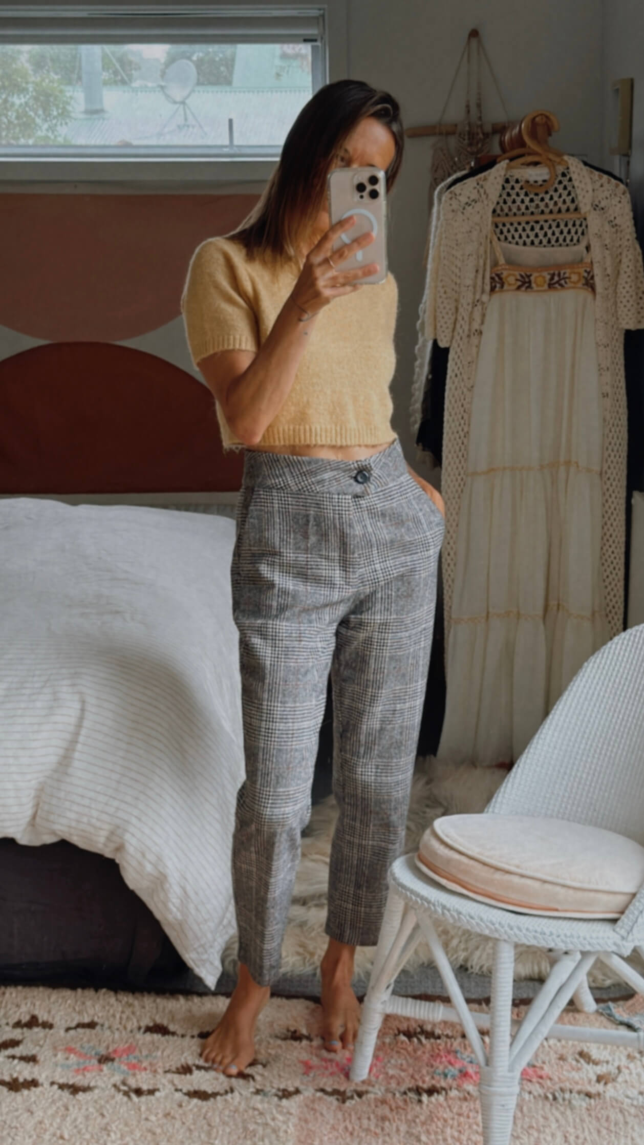 SILENCE WAS // Woollen Checked Pants // Size 8