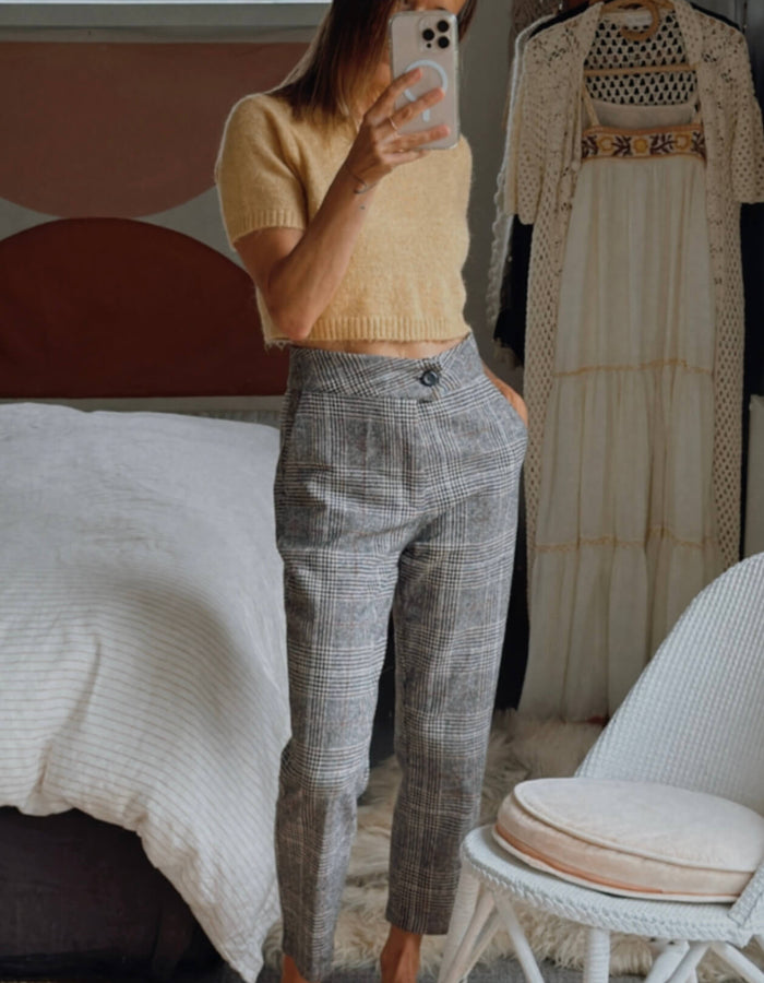 SILENCE WAS // Woollen Checked Pants // Size 8