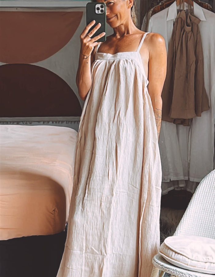 TANAH FOLK // Bay Maxi Dress // Oyster // S/M