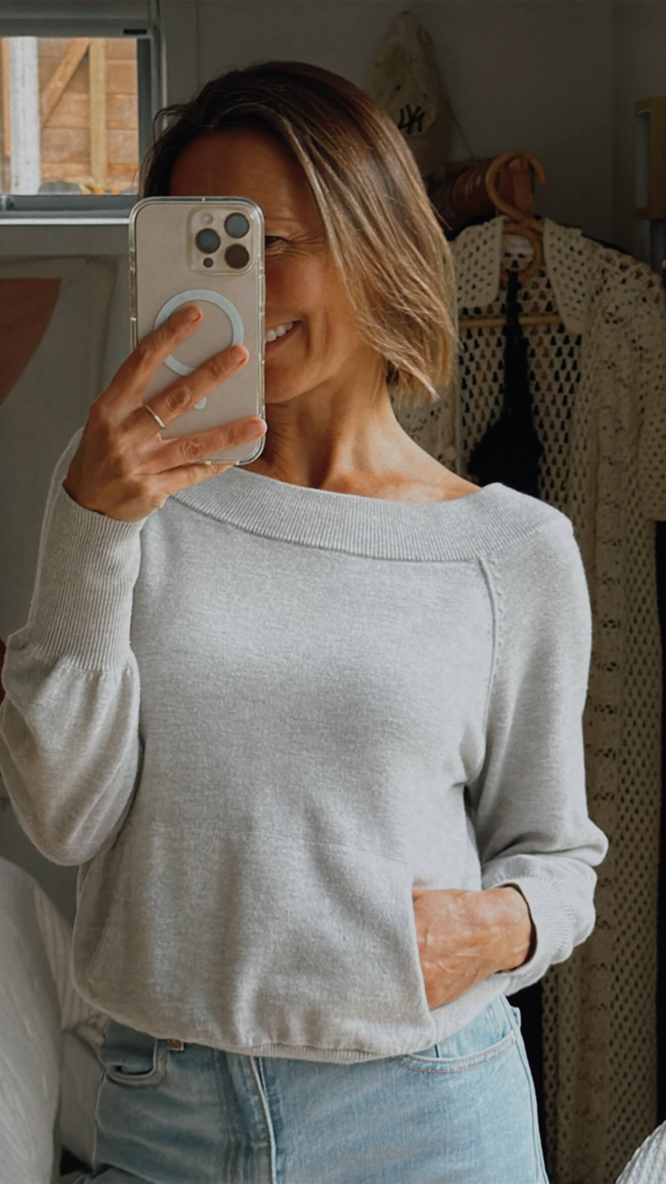 WITCHERY // Wool Blend Jersey // Grey // XXS