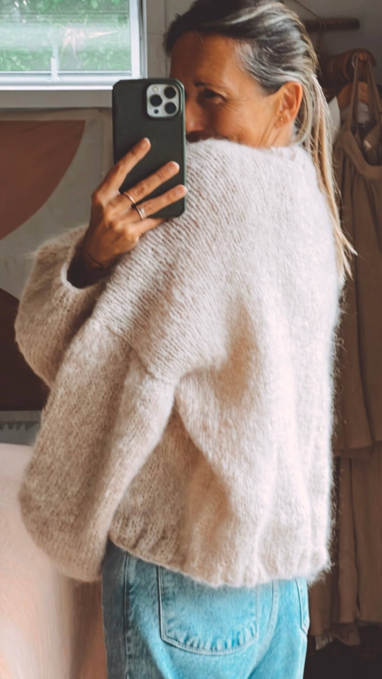 WORN + WILDER // The Cropped Cardi // Buff Mohair // Free Size