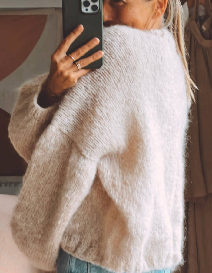 WORN + WILDER // The Cropped Cardi // Buff Mohair // Free Size