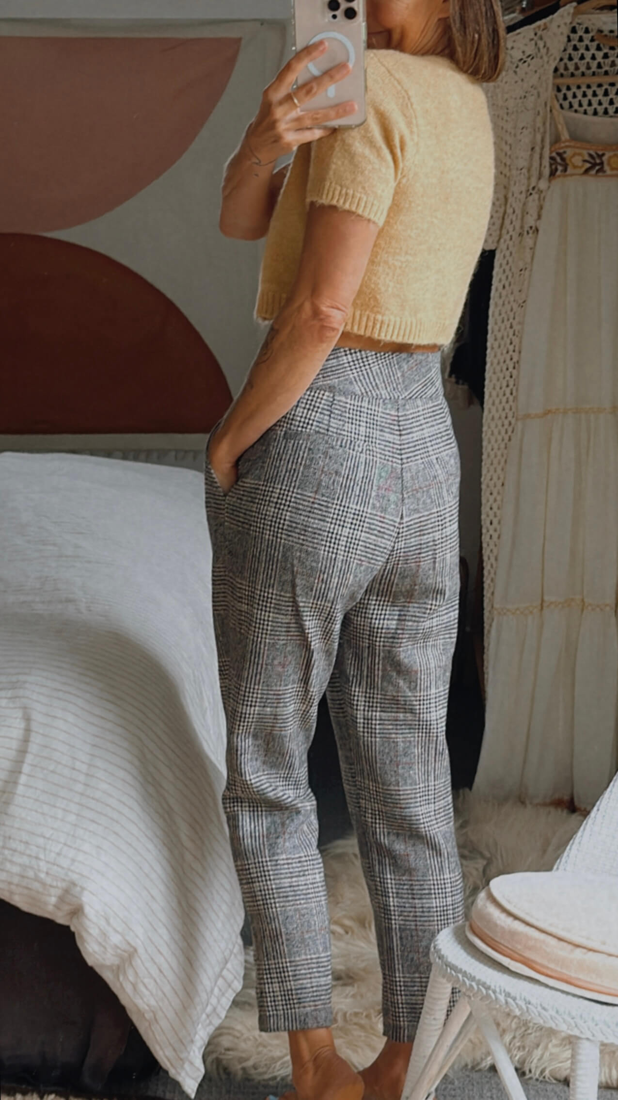 SILENCE WAS // Woollen Checked Pants // Size 8