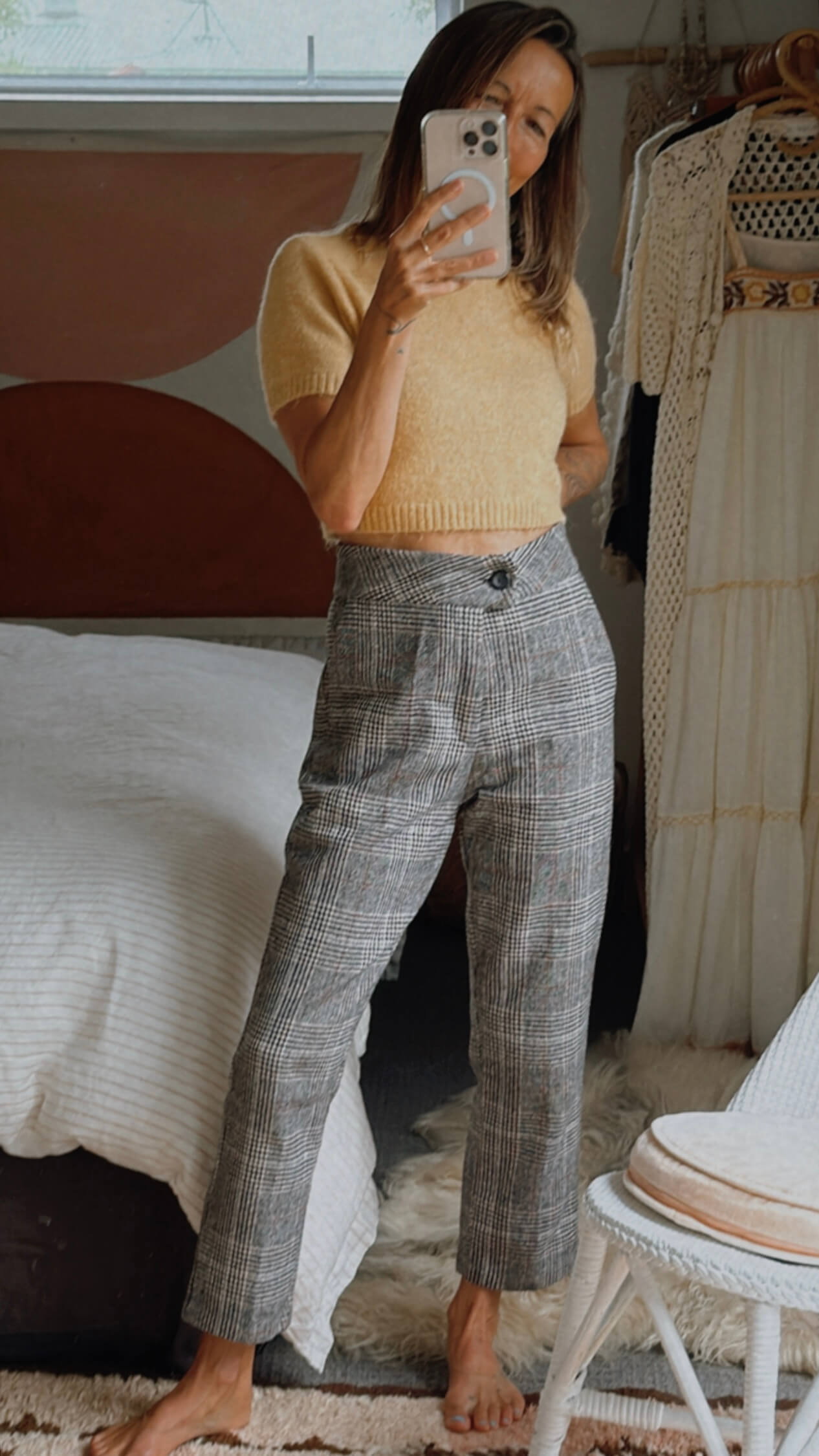 SILENCE WAS // Woollen Checked Pants // Size 8