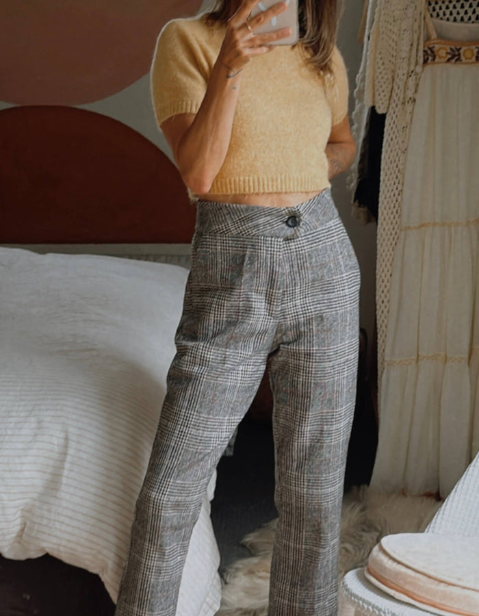 SILENCE WAS // Woollen Checked Pants // Size 8
