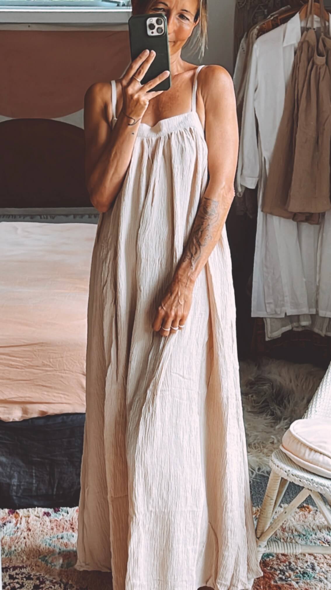 TANAH FOLK // Bay Maxi Dress // Oyster // S/M