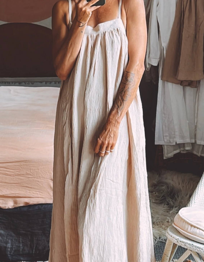 TANAH FOLK // Bay Maxi Dress // Oyster // S/M