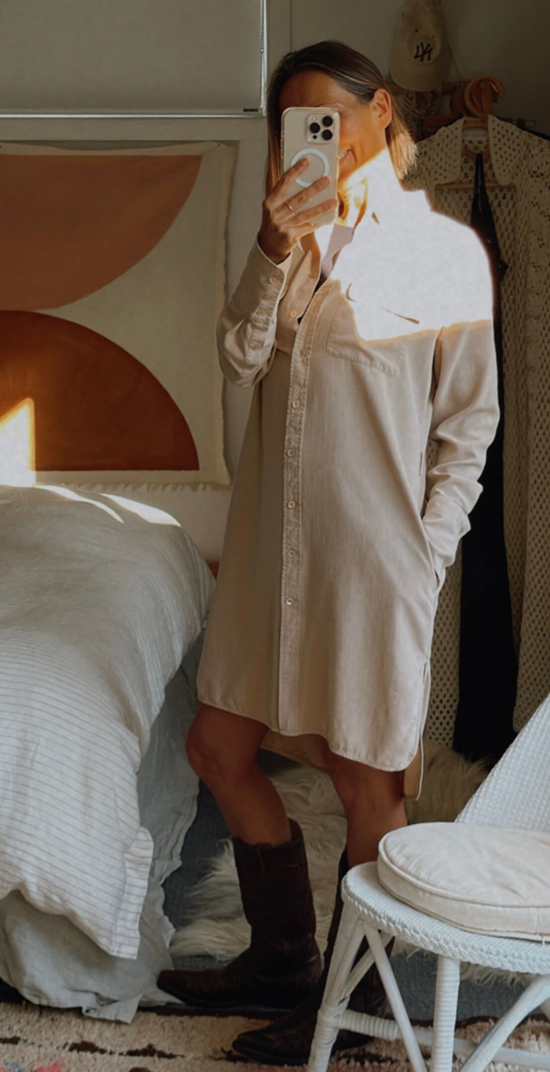 EQUIPMENT // Silk Shirt Dress // Blush // Small