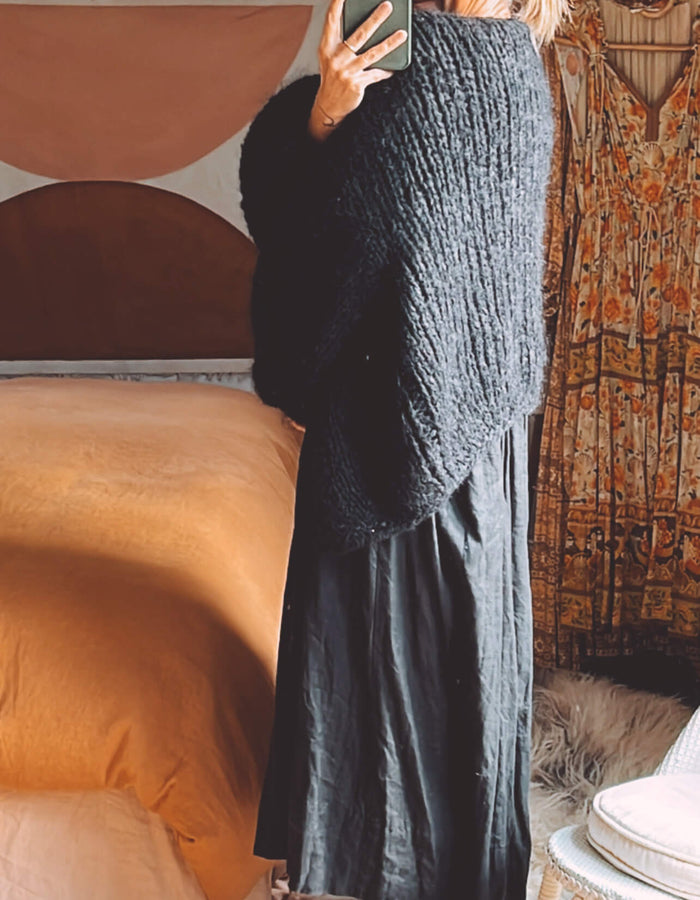 WORN + WILDER // Be Wilder // Mohair Cardi // Black