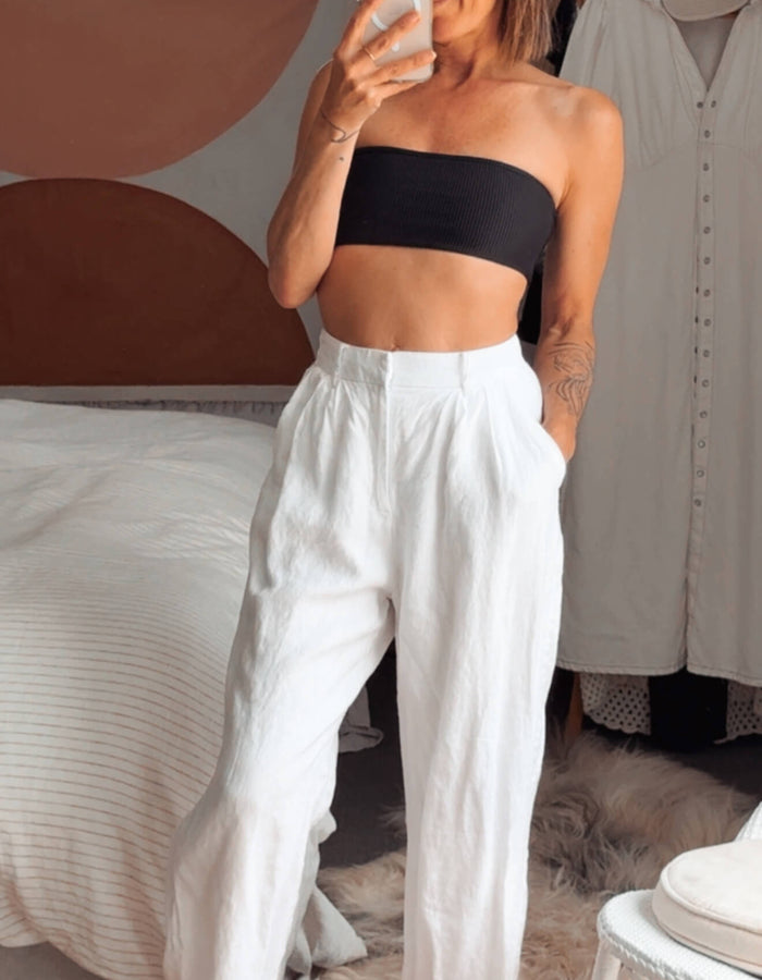 DISSH // Norah White Linen Pants // White // Size 6