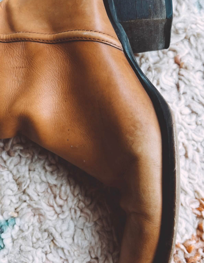 Tan Leather Knee-High Boots by Lavorazione Artigiana // Size 39