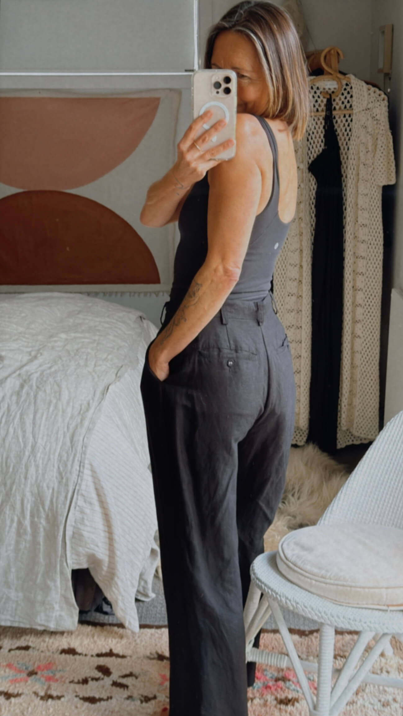 ROLLA'S // Chloe Pleat Linen Pants // Black // Size 8