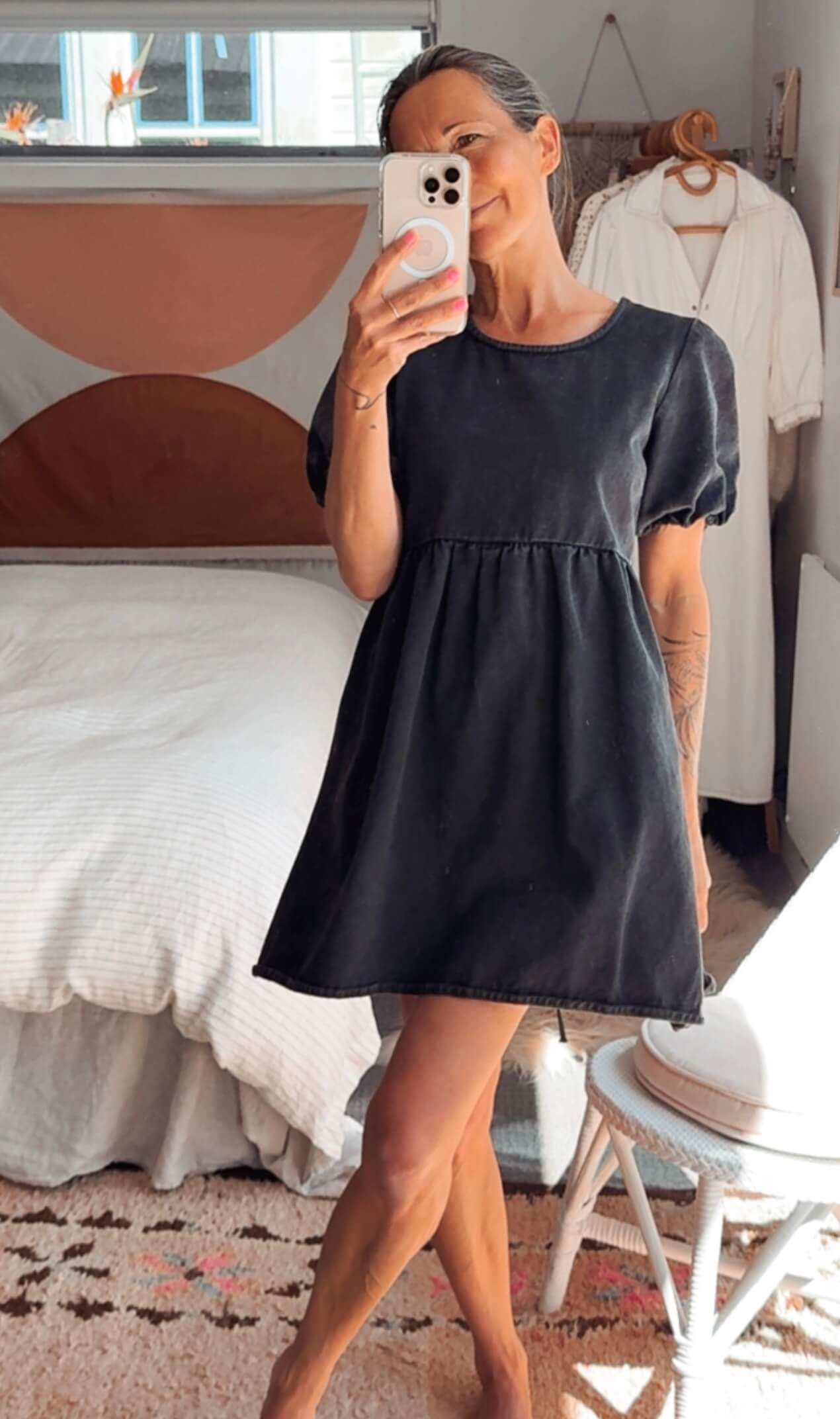 COTTON ON // Black Denim Mini Dress // S/M