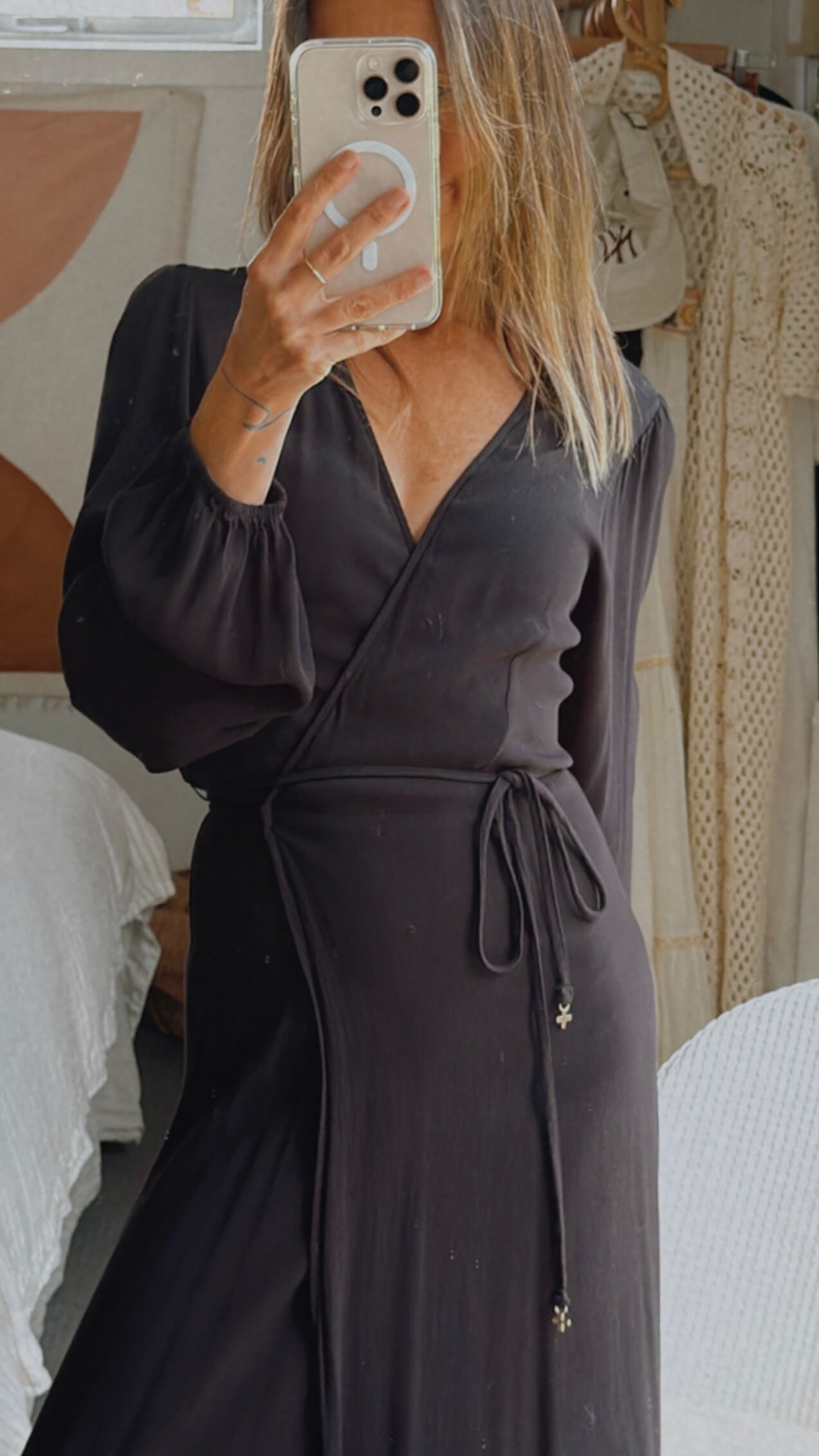 STELLA + GEMMA // Wrap Maxi Dress // Black // Size 10