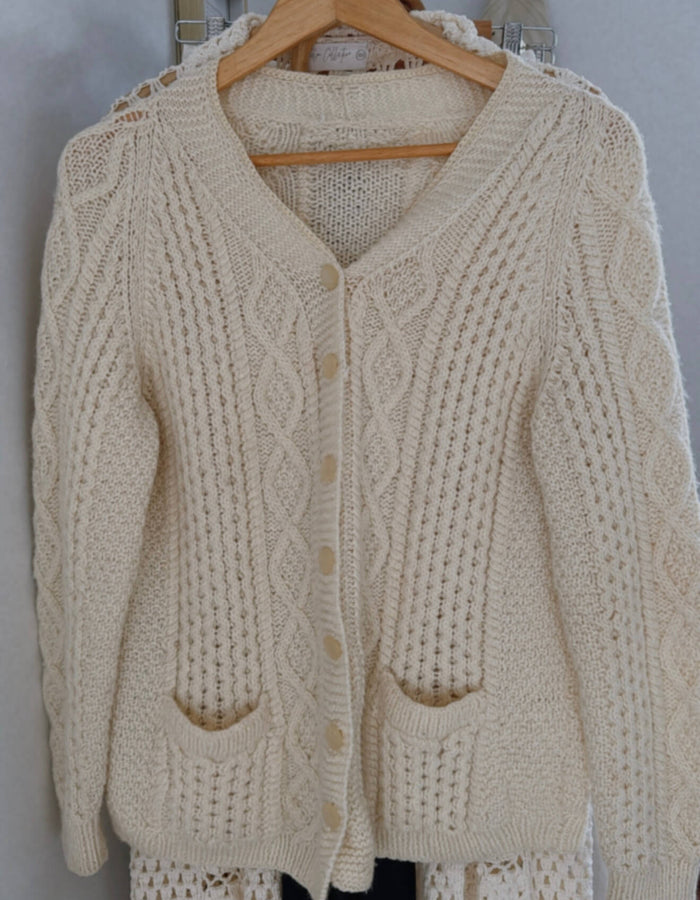 Hand-knitted Arran Cardi // S/M