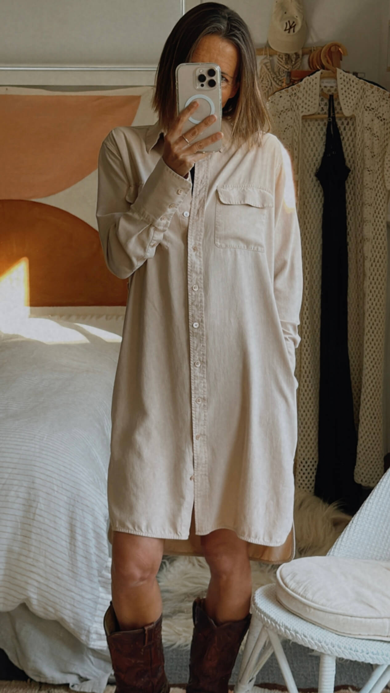 EQUIPMENT // Silk Shirt Dress // Blush // Small
