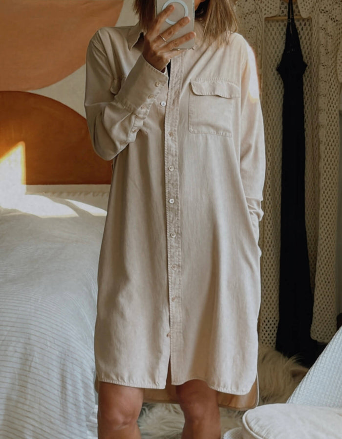 EQUIPMENT // Silk Shirt Dress // Blush // Small