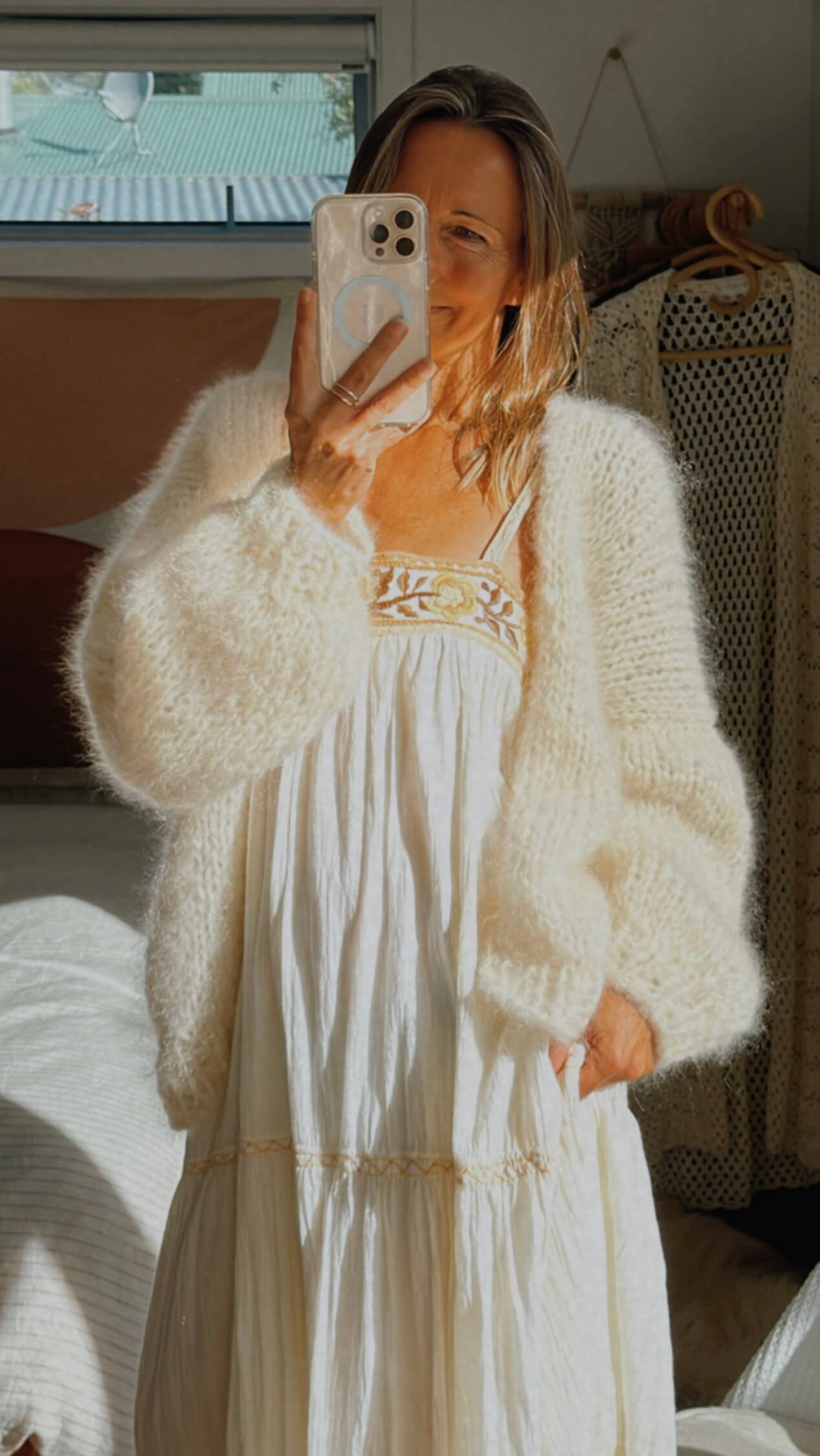 WORN + WILDER // Be Wilder // Mohair Cardi // Cream