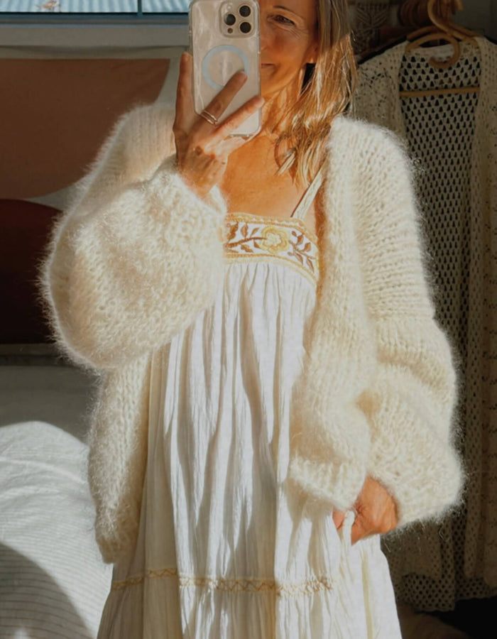 WORN + WILDER // Be Wilder // Mohair Cardi // Cream
