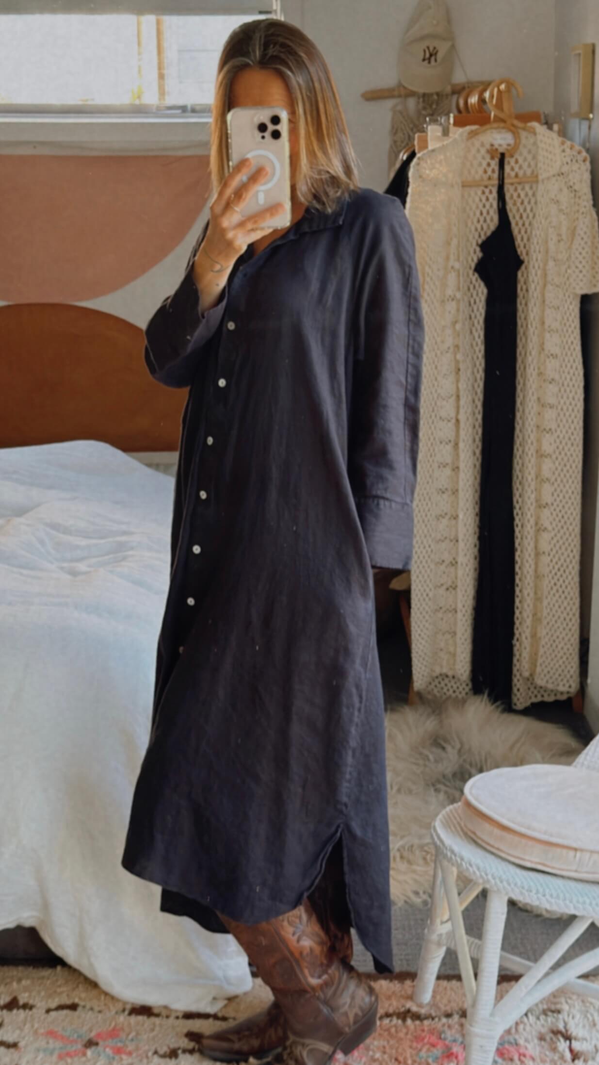 ZARA // Shirt Dress // Black // Medium