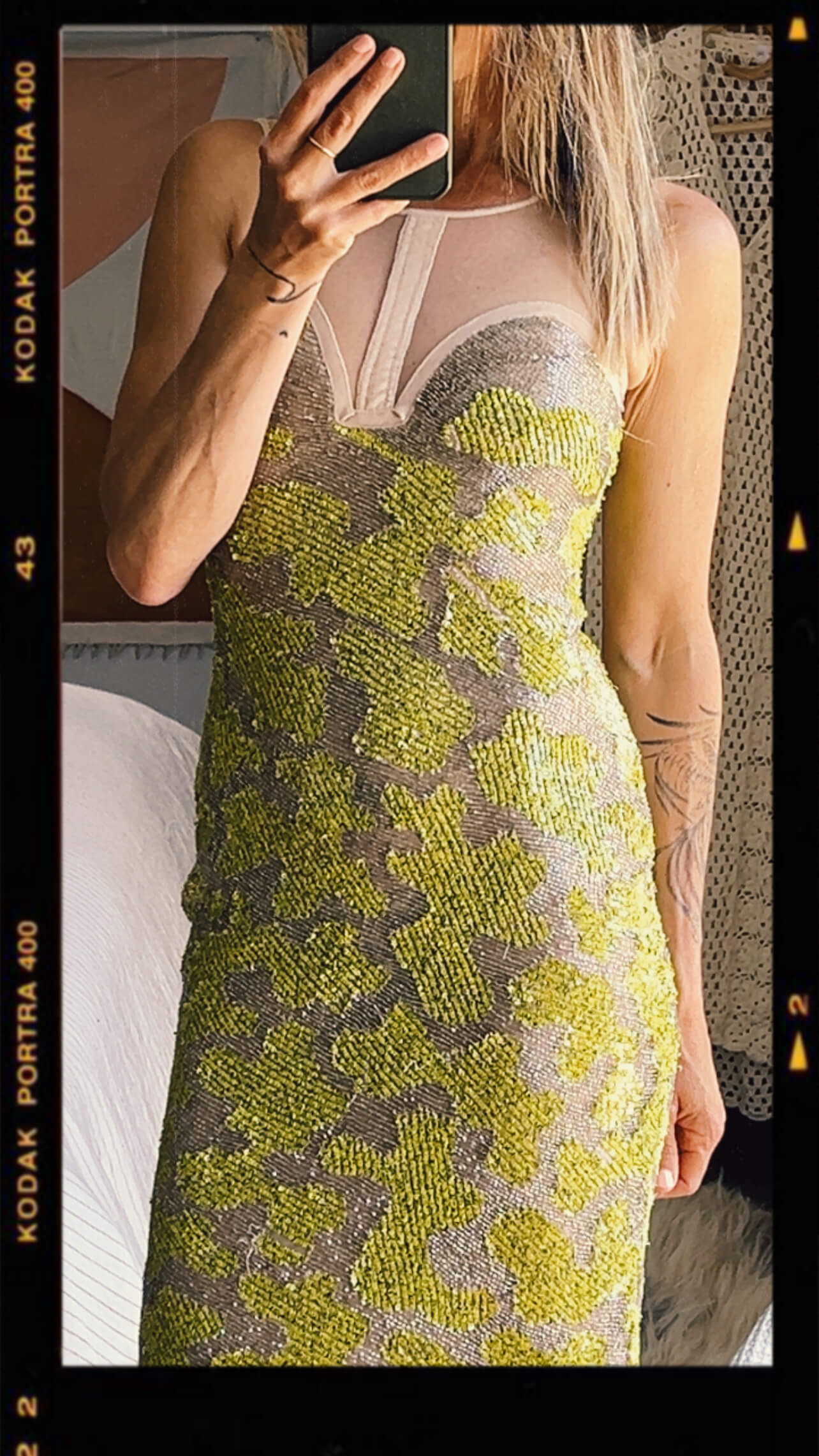 RACHEL GILBERT // Sequin Beaded Dress // Size 1 (8)