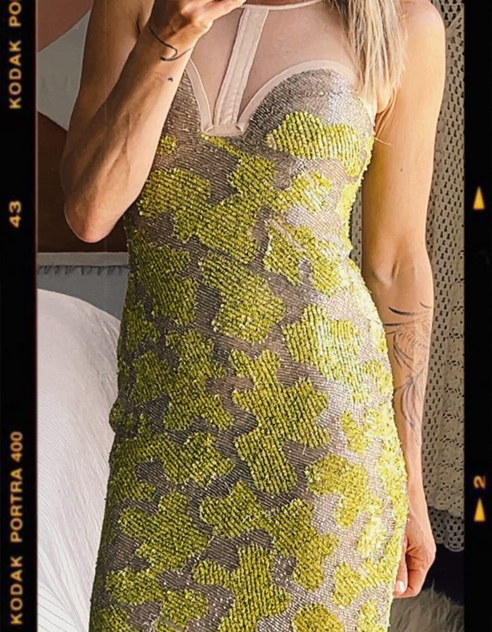 RACHEL GILBERT // Sequin Beaded Dress // Size 1 (8)