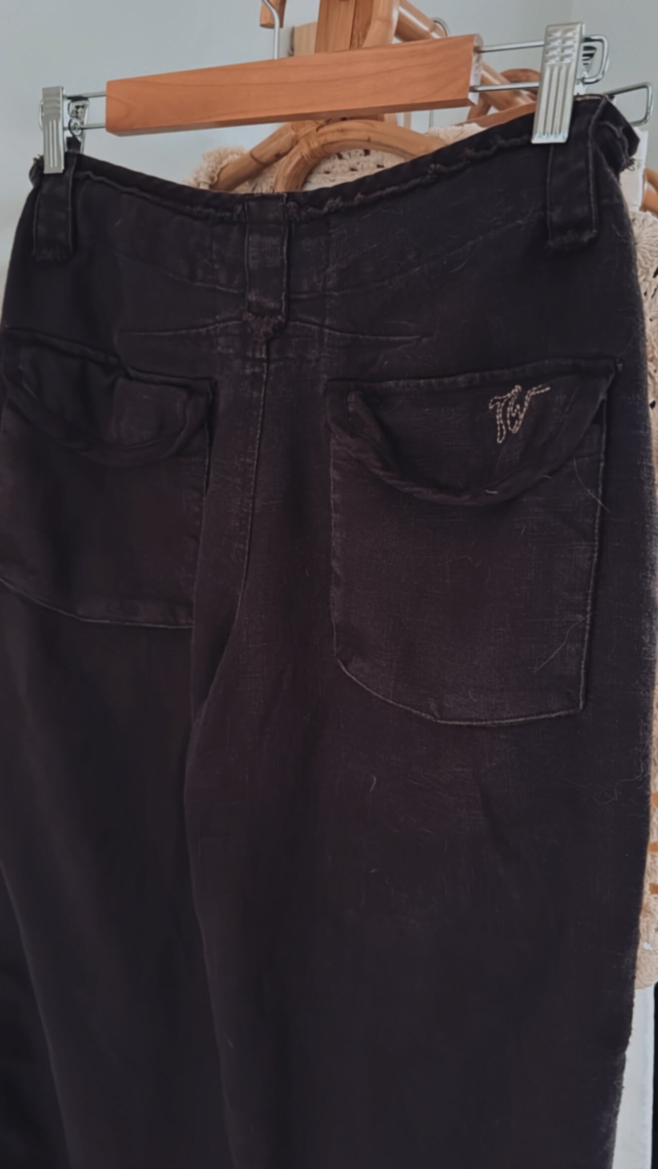 TOM WOLFE // Wide Legged Ramie Pants // Chocolate // Small