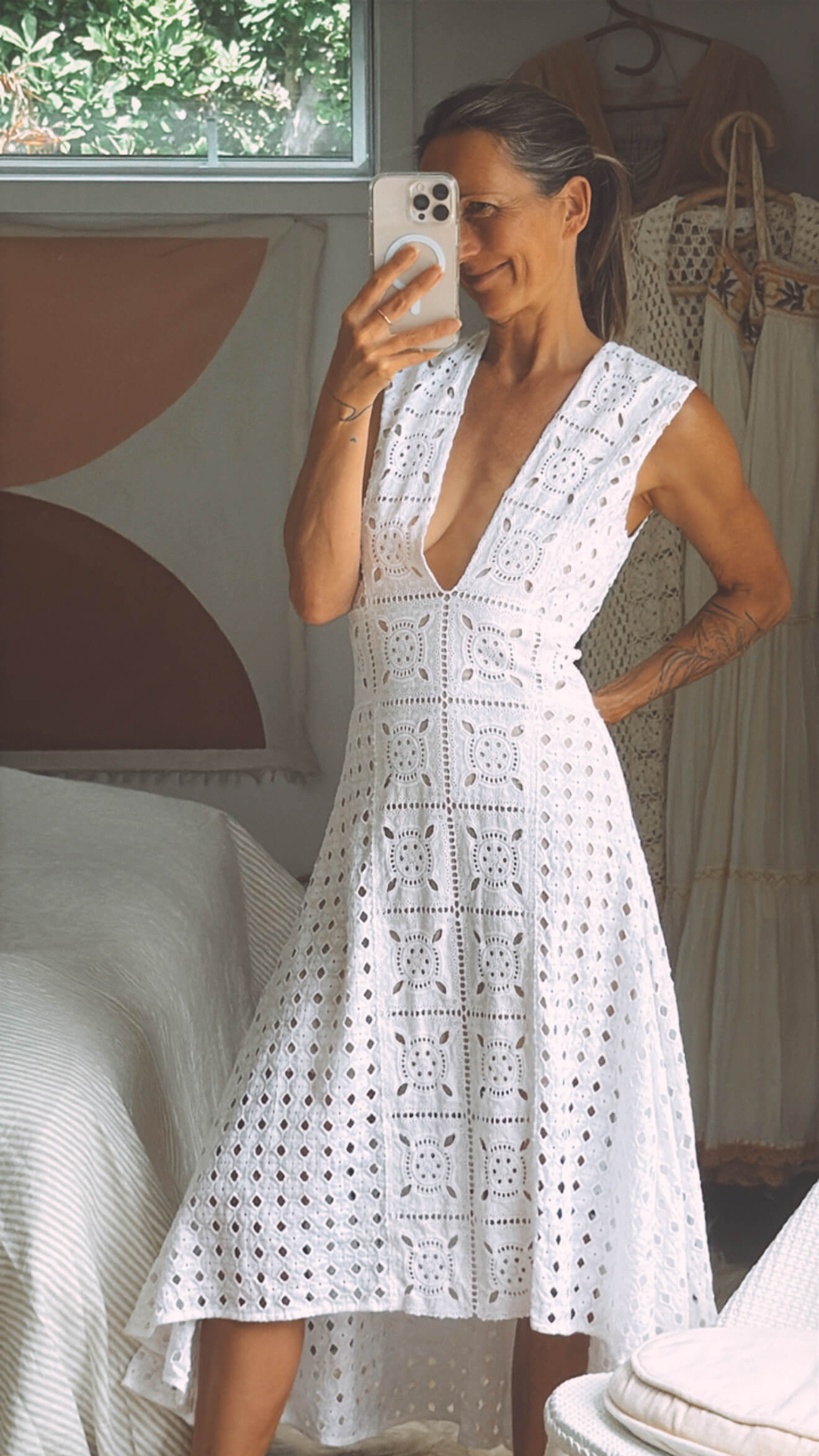 SHAKUHACHI // Diamond Debby // Deep V Dress // Size 8