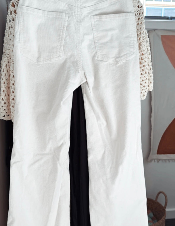 COTTON ON // White Cord Flare Jeans // Size 8