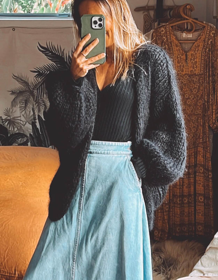 WORN + WILDER // Be Wilder // Mohair Cardi // Black
